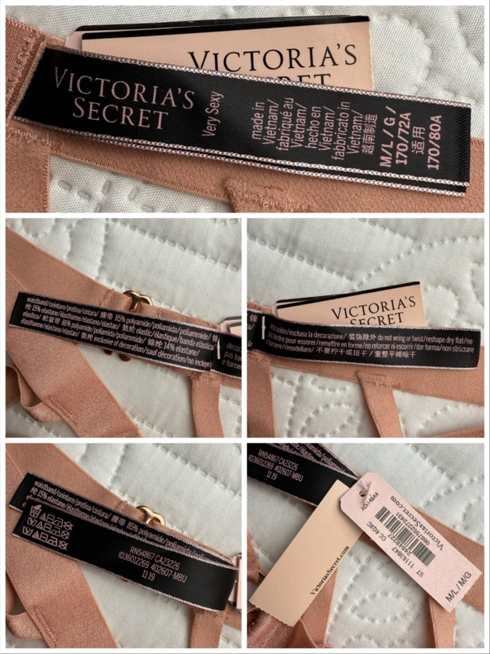 Victoria’s Secret Swarovski Crystal Cage Strappy Naked Garter Belt Medium Large - Picture 4 of 7